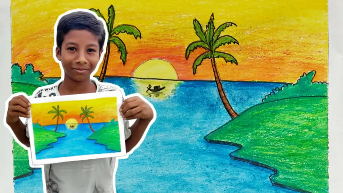 Scenery Drawing with Oil Pastel  Beautiful Scenery Drawing with Oil Pastel  If you like the video please follow our page  Subscribe our YouTube  channel  Monalisa Art Institute  