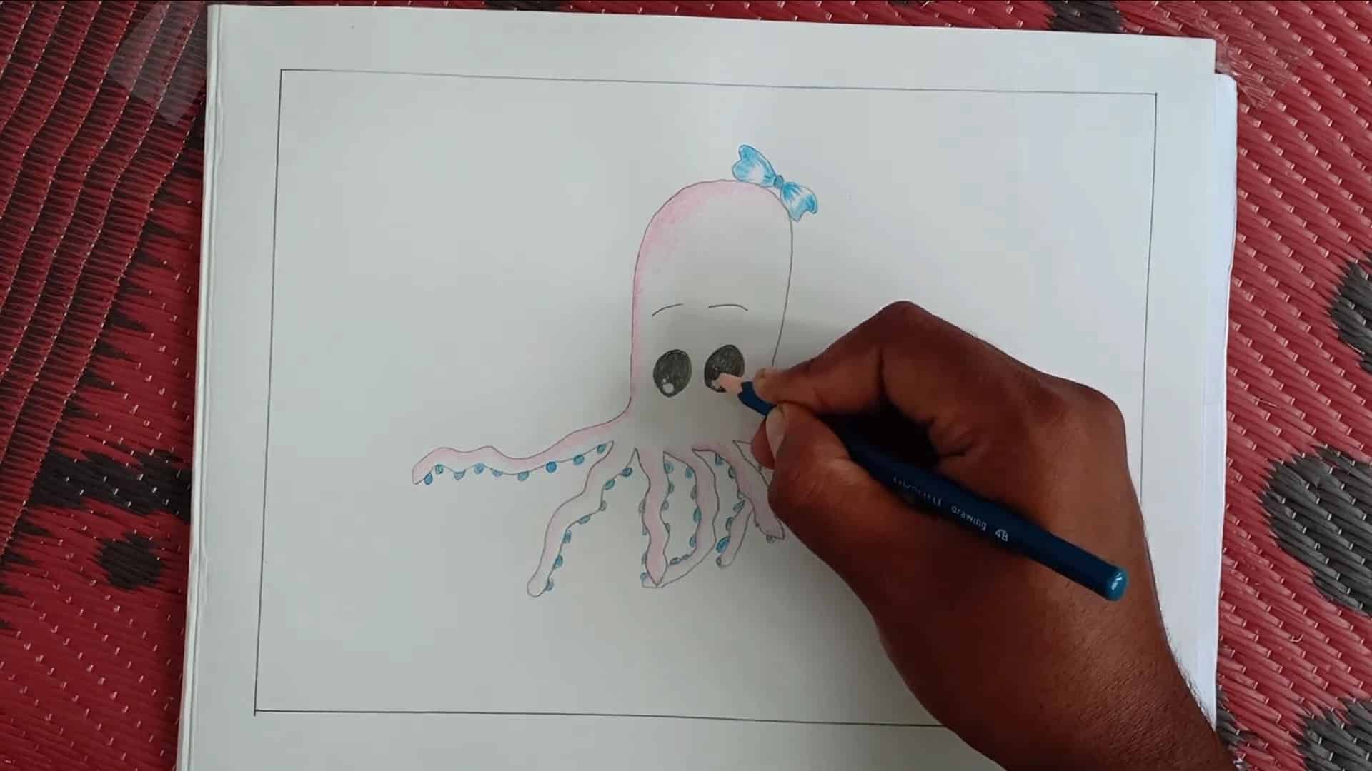 Octopus Drawing Easy Tutorial for Kids or Beginners