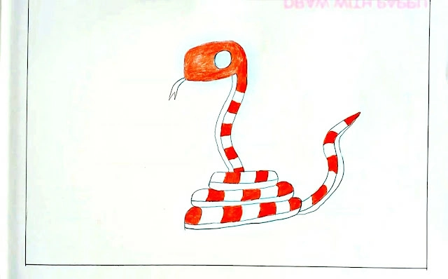 How to Draw a Snake - Step-by-Step Guide 5 How to Draw a Snake Step By Step – Easy Drawing For Kids 4