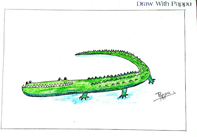 Alligator Drawing Step-by-Step Easy for Kids - Learn How to Draw an Alligator 8 Alligator Drawing Step By Step Easy For Kids