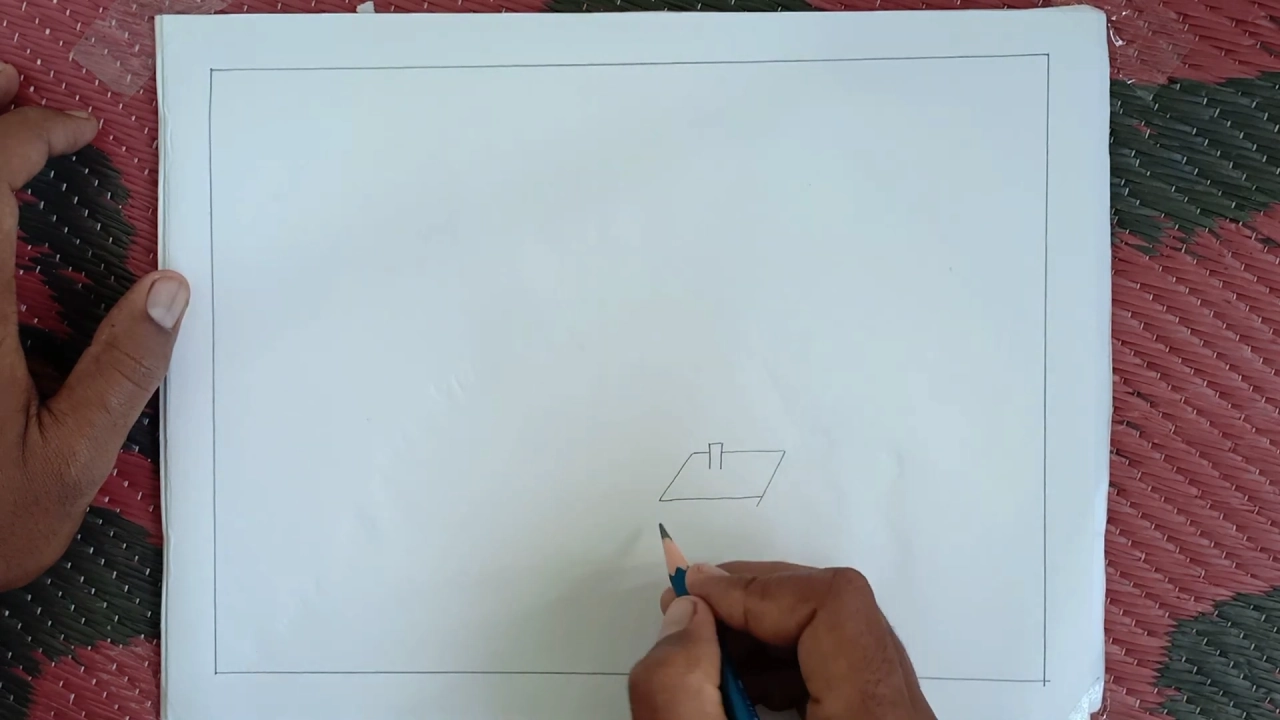 Village Scenery Drawing Step By Step 2