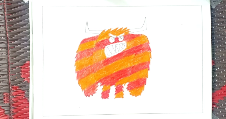How to Draw a Terrifying Cartoon Monster in 10 Easy Steps for Kids 8 How to Draw a Monster Cartoon Monster Drawing For Kids 7