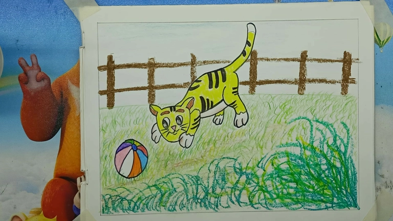 Step-by-Step Guide to Drawing a Playful Cat with Ball - Easy Tutorial 16 cat drawing 15