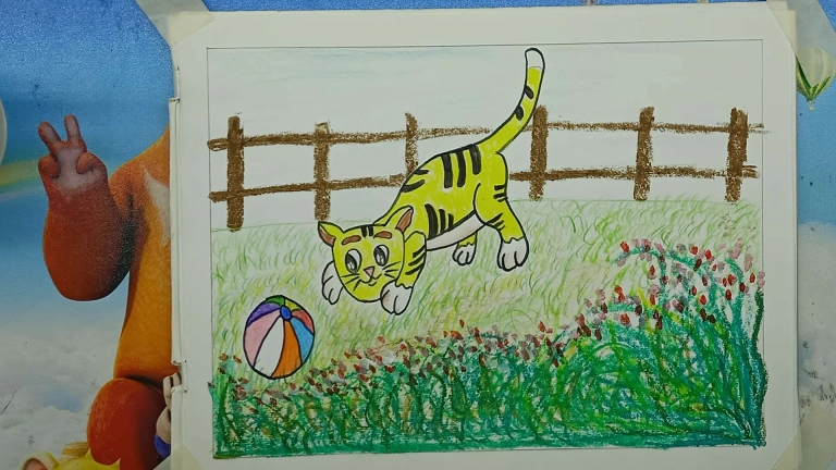 Step-by-Step Guide to Drawing a Playful Cat with Ball - Easy Tutorial 17 cat drawing 16