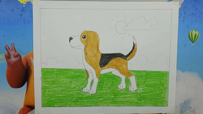 Beagle Drawing Easy Tutorial for Kids 10 Beagle Drawing