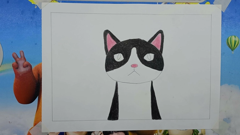 Cat Head Drawing Easy Step by Step - Oil Pastel Drawing 7 Cat Face Drawing 6