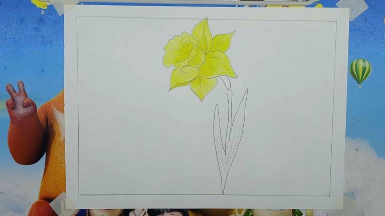 Daffodil Flower Drawing Easy Step by Step For Kids/Beginners 7 Daffodil Flower Drawing Easy Step by Step For Kids/Beginners