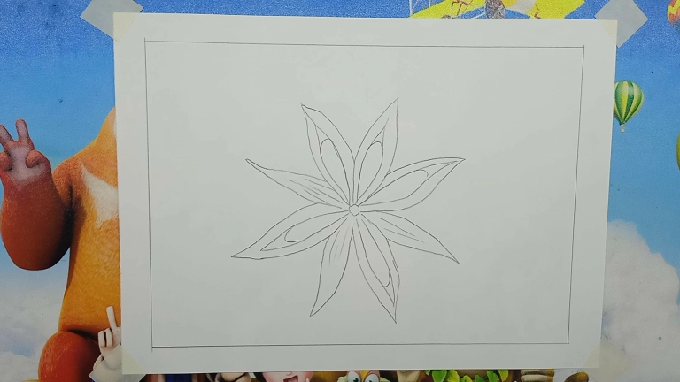 Anise Flower Drawing Easy - Flower Drawing with Oilpastel 4 Anise Drawing Easy Step by Step For Kids/Beginners
