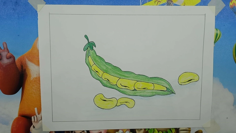 Bean Drawing Easy Step by Step - Oil Pastel Drawing Tutorial 10 Bean Drawing Easy Step by Step For Kids/Beginners