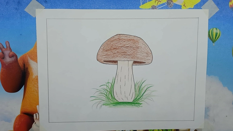 Mushroom Drawing Easy Step by Step For Kids/Beginners