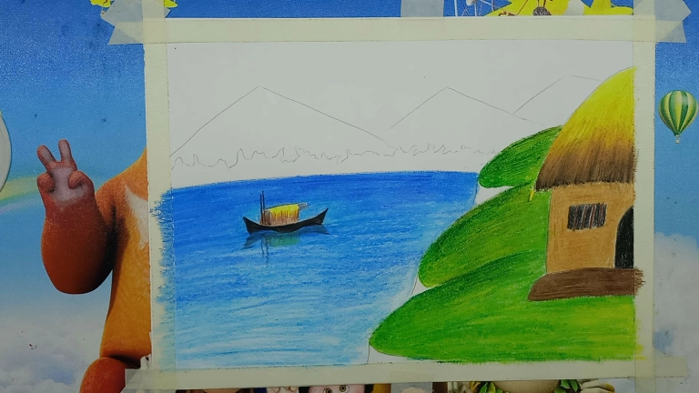 Sunrise Scenery Drawing 18