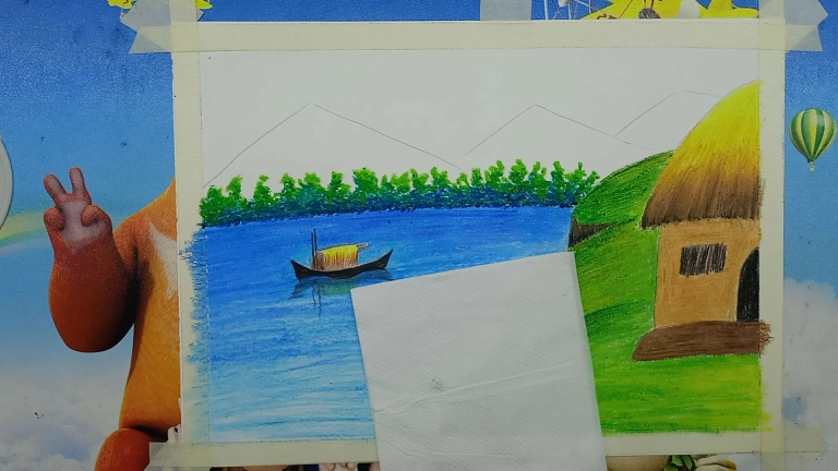 Sunrise Scenery Drawing 20