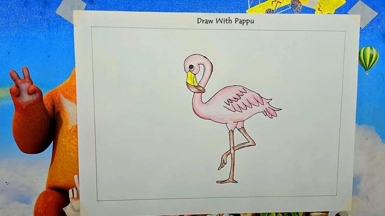 Flamingo Drawing Easy Step by Step For Kids/Beginners