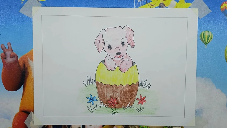 Cute Puppy Drawing Easy Step by Step For Kids/Beginners
