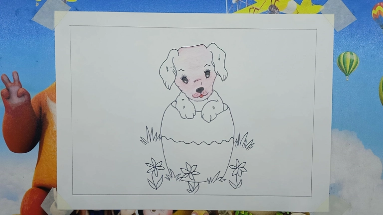 Cute Puppy Drawing Easy Step by Step For Kids/Beginners