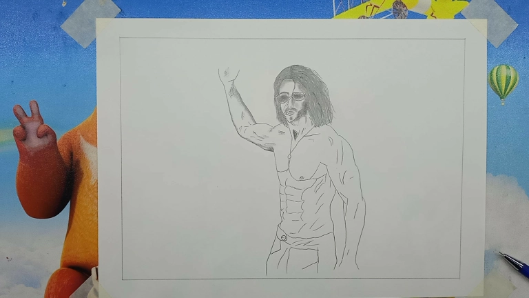 Pathaan Movie Shahrukh Khan Drawing Easy Step by Step For Kids/Beginners 9 Pathaan movie Shahrukh Khan Drawing 9