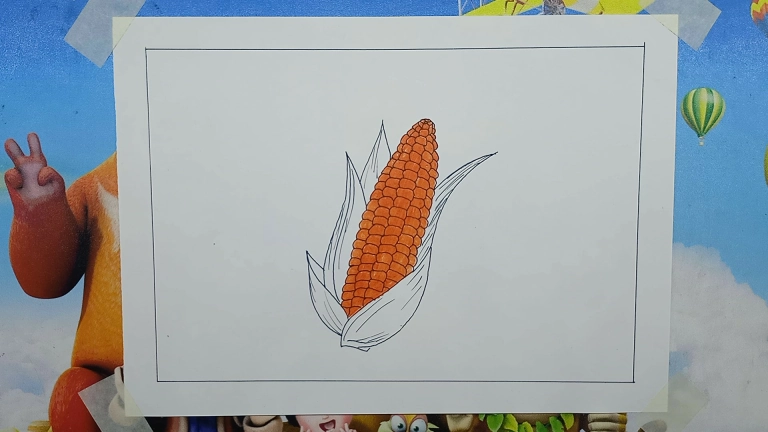 Corn Drawing Easy Step by Step For Kids/Beginners 5 Corn Drawing Easy Step by Step For Kids/Beginners