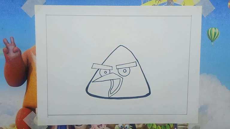 Yellow Angry Bird Drawing Easy Step by Step For Kids/Beginners