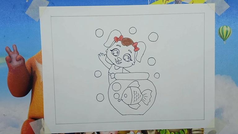 Cute Cat and Golden Fish Drawing Easy - Drawing Tutorial for Kids 10 Cute Cat and Golden Fish Drawing 10