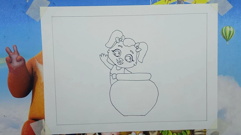 Cute Cat and Golden Fish Drawing Easy - Drawing Tutorial for Kids 7 Cute Cat and Golden Fish Drawing 7